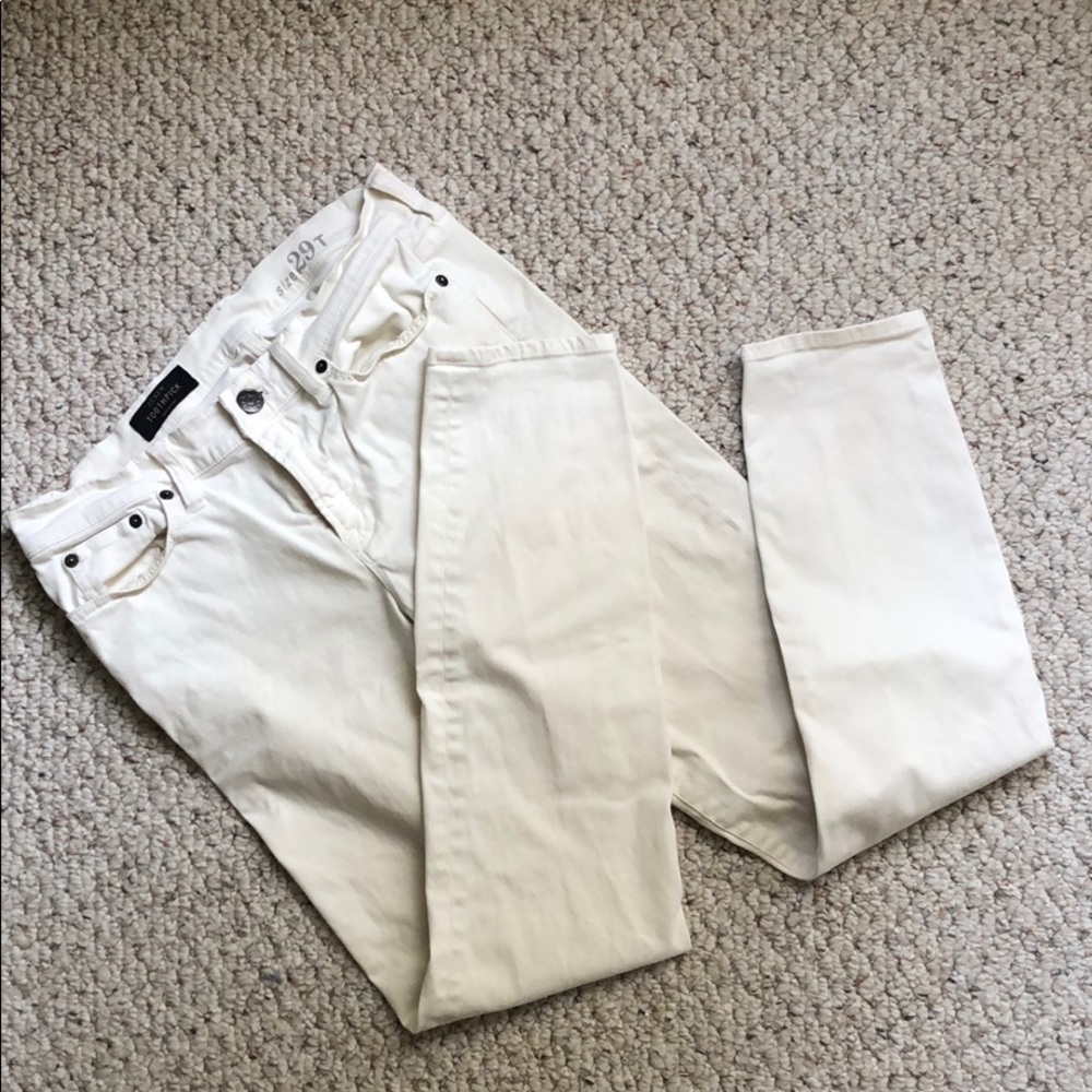 J Crew White Toothpick Pants, Size 29T